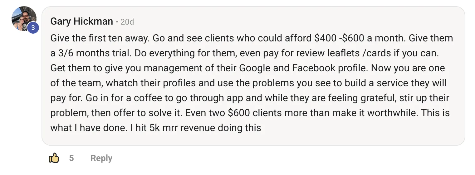 Customer testimonial
